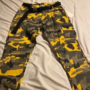 Yellow camo pants brand new